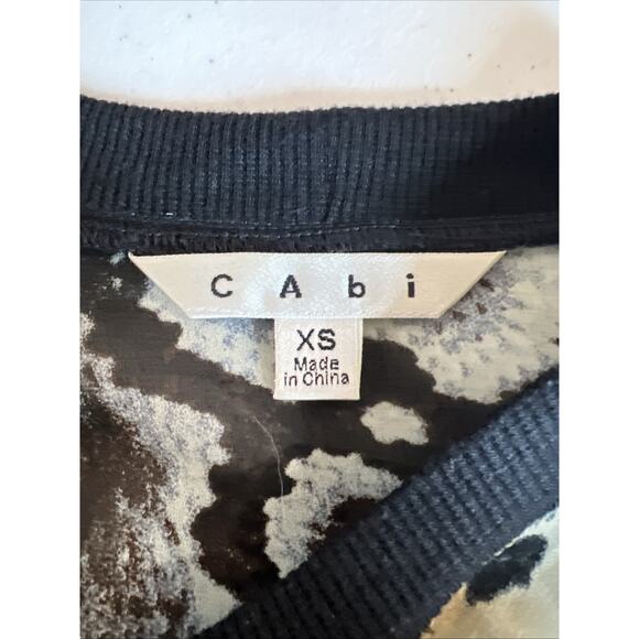 Cabi x Small Snakeskin Sheer Pullover Dressed Up Blouse Phyton #572 Size XS - Picture 5 of 8